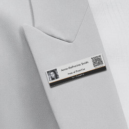 プロフェッショナルイメージQRコードオレンジ色アクセント灰色 名札