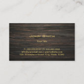 プロフェッショナルインテリアデザイン金ゴールドモノグラムウッド 名刺 (裏面)