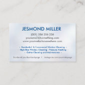 プロフェッショナルウィンドウクリーニングサービス 名刺 (裏面)