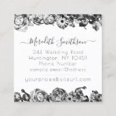 プロフェッショナルウェディングプランナーエレガントブラック&ホワイト スクエア名刺 (裏面)