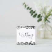 プロフェッショナルウェディングプランナーエレガントブラック&ホワイト スクエア名刺 (スタンド正面)