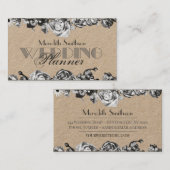 プロフェッショナルウェディングプランナーエレガントブラック&ホワイト 名刺 (正面/裏面)