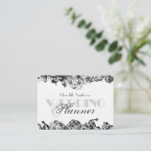 プロフェッショナルウェディングプランナーエレガントブラック&ホワイト 名刺 (スタンド正面)