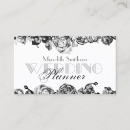 プロフェッショナルウェディングプランナーエレガントブラック&ホワイト 名刺