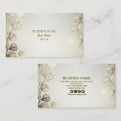 プロフェッショナルウォーターカラーゴールデンユーカリの葉 名刺 (正面/裏面)