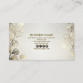 プロフェッショナルウォーターカラーゴールデンユーカリの葉 名刺 (裏面)