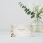 プロフェッショナルウォーターカラーゴールデンユーカリの葉 名刺 (スタンド正面)