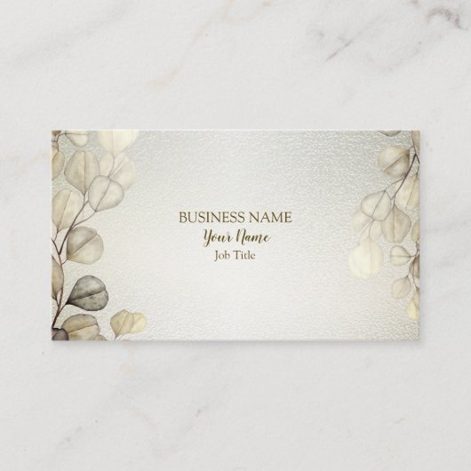 プロフェッショナルウォーターカラーゴールデンユーカリの葉 名刺 (正面)