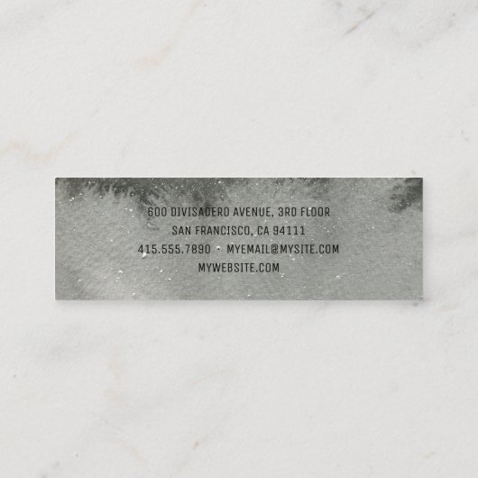 プロフェッショナルウォーターカラーブラックヨガインストラクター スキニー名刺 (裏面)