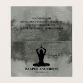 プロフェッショナルウォーターカラーブラックヨガインストラクター 名刺 (外部フラット)