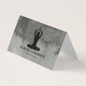 プロフェッショナルウォーターカラーブラックヨガインストラクター 名刺 (正面)