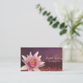 プロフェッショナルウォーターカラーロータスヨガ《写真》ぼけ味 名刺 (スタンド正面)