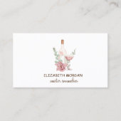 プロフェッショナルウオーターカラーワイングラス、ボトル、花 名刺 (正面)