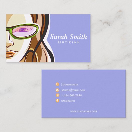 プロフェッショナルウーマンオプティシアン名刺 名刺 (正面/裏面)