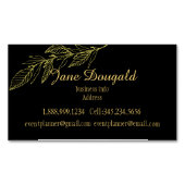 プロフェッショナルエエレガントンクラシックド黒金ゴールド自然 マグネット名刺 (正面)
