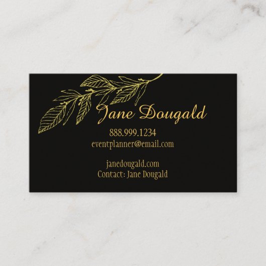 プロフェッショナルエエレガントンクラシックド黒金ゴールド自然 名刺 (正面)