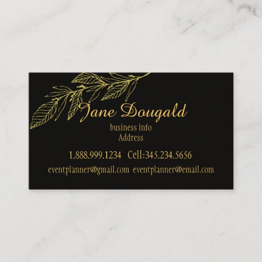プロフェッショナルエエレガントンクラシックド黒金ゴールド自然 名刺 (正面)