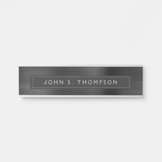 プロフェッショナルエグゼクティブブラックモダンビジネス サインプレート (正面)