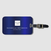 プロフェッショナルエグゼクティブメタリック・ネイビー会社のロゴ ラゲッジタグ (正面横)