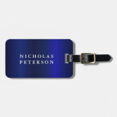 プロフェッショナルエグゼクティブメタリック・ネイビー会社のロゴ ラゲッジタグ (正面横)