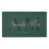 プロフェッショナルエメラルドグリーンモダンカスタム磁気 名札 (正面)