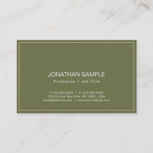 プロフェッショナルエモダンリ芸術的ートデザインプレーン 名刺 (正面)