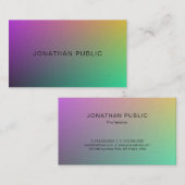 プロフェッショナルエリートデザインエレガントプレインラグジュアリー 名刺 (正面/裏面)