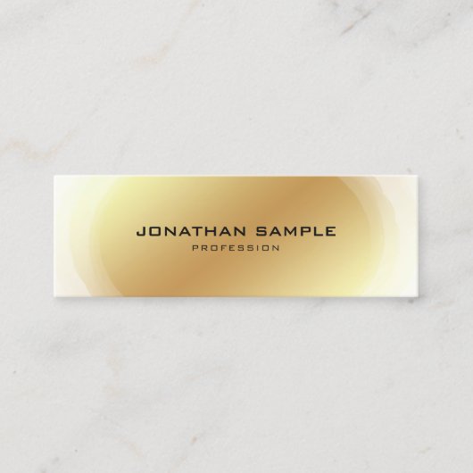 プロフェッショナルエリート金ゴールドエレガントデザインプレインシック スキニー名刺 (正面)