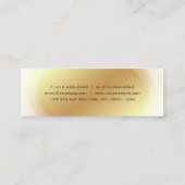 プロフェッショナルエリート金ゴールドエレガントデザインプレインシック スキニー名刺 (裏面)