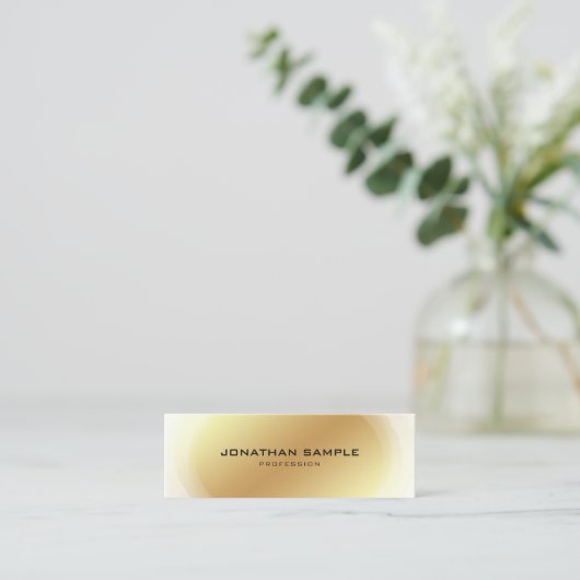 プロフェッショナルエリート金ゴールドエレガントデザインプレインシック スキニー名刺 (スタンド正面)