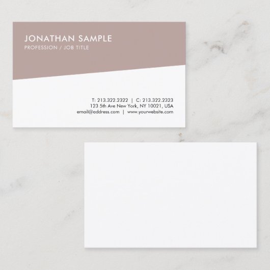 プロフェッショナルエレガントお洒落デザインモダンテンプレート 名刺 (正面/裏面)