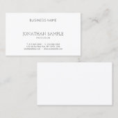 プロフェッショナルエレガントお洒落デザインモダンプレーン 名刺 (正面/裏面)