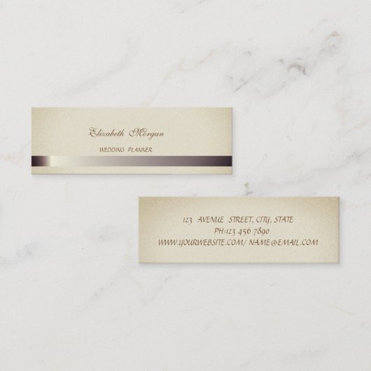 プロフェッショナルエレガントのスタイリッシュ輝き スキニー名刺 (正面/裏面)