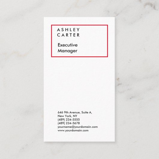 プロフェッショナルエレガントのミニマルモダン主義者 名刺 (正面)