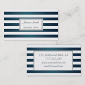 プロフェッショナルエレガントの上品なシック金属ストライプ 名刺 (正面/裏面)