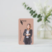 プロフェッショナルエレガントの写真とロゴ 名刺 (スタンド正面)