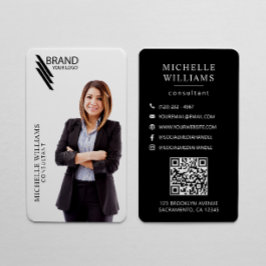 プロフェッショナルエレガントの写真とロゴ 名刺