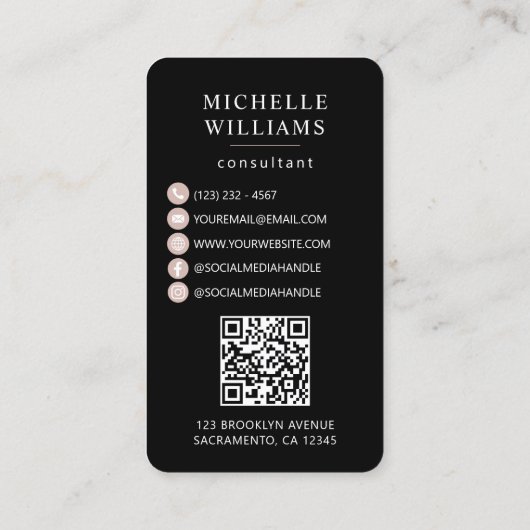 プロフェッショナルエレガントの写真とロゴ 名刺 (裏面)