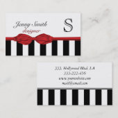 プロフェッショナルエレガントアカボウストライプ・モノグラム 名刺 (正面/裏面)