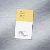 プロフェッショナルエレガントイエローホワイト平滑ミニマル マグネット名刺 (インサイチュ)