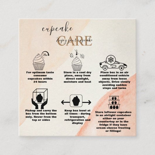 プロフェッショナルエレガントオレンジテラコッタカップケ気にーキ スクエア名刺 (正面)