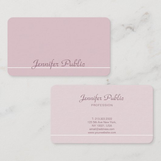 プロフェッショナルエレガントカラーモダントレンディープレーン 名刺 (正面/裏面)