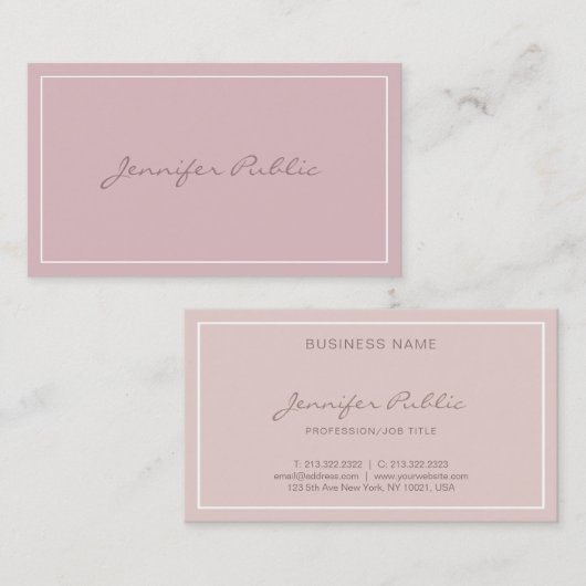 プロフェッショナルエレガントカラーモダンプレーンお洒落トップ 名刺 (正面/裏面)