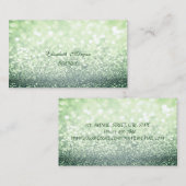 プロフェッショナルエレガントキラキラ緑《写真》ぼけ味 名刺 (正面/裏面)
