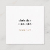 プロフェッショナルエレガントクミニマルラフトブラウンホワイト スクエア名刺 (正面)