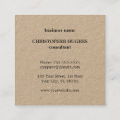 プロフェッショナルエレガントクミニマルラフトブラックモノグラム スクエア名刺 (裏面)