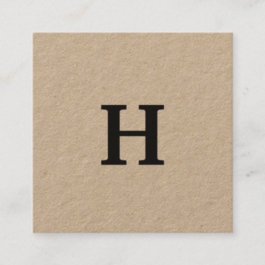 プロフェッショナルエレガントクミニマルラフトブラックモノグラム スクエア名刺 (正面)