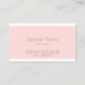 プロフェッショナルエレガントクモダンリープレーン赤面ピンク 名刺 (裏面)