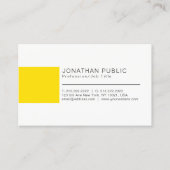 プロフェッショナルエレガントクリエイティブホワイトイエロープレーン 名刺 (正面)