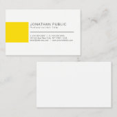 プロフェッショナルエレガントクリエイティブホワイトイエロープレーン 名刺 (正面/裏面)